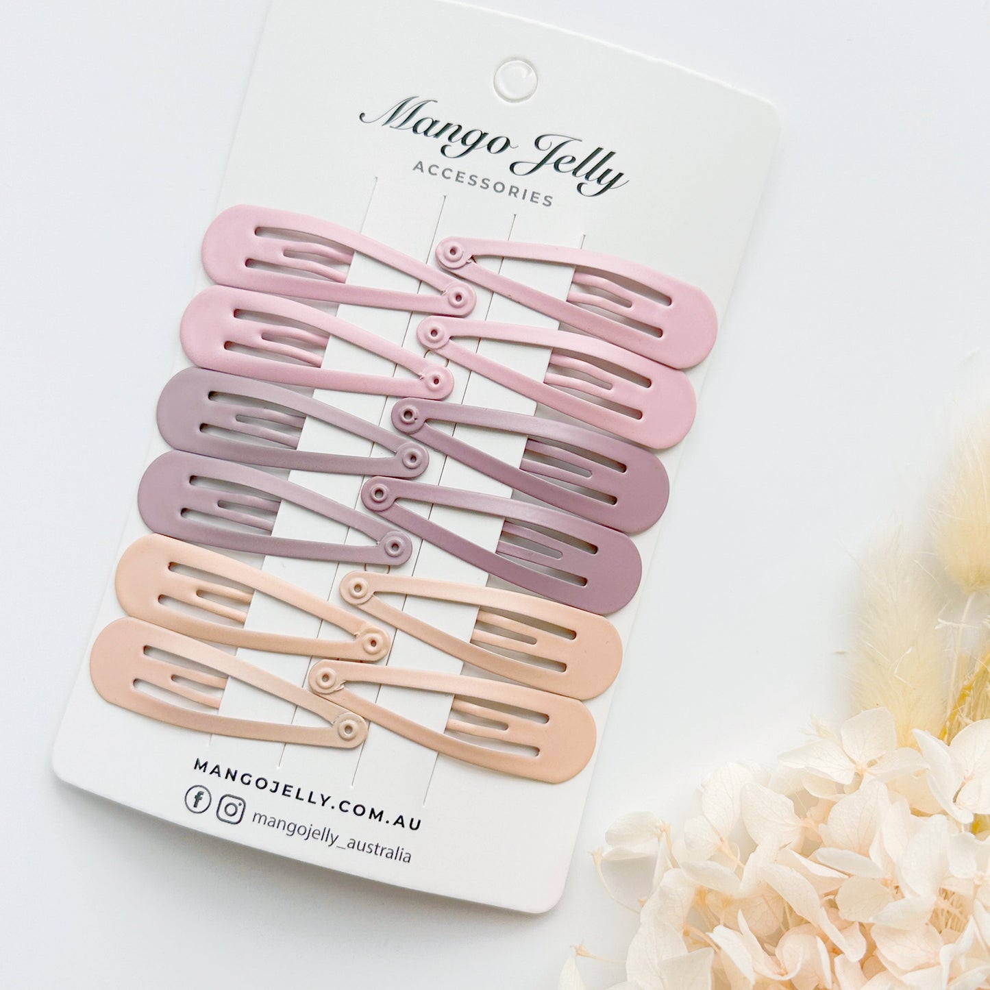 Essential Snap Hair clips - Dusty Pink - 12 Pieces - Image 2