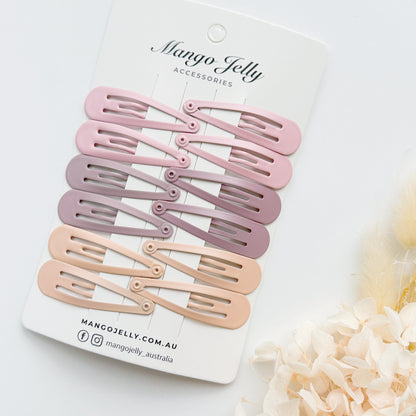 Essential Snap Hair clips - Dusty Pink - 12 Pieces - Image 2