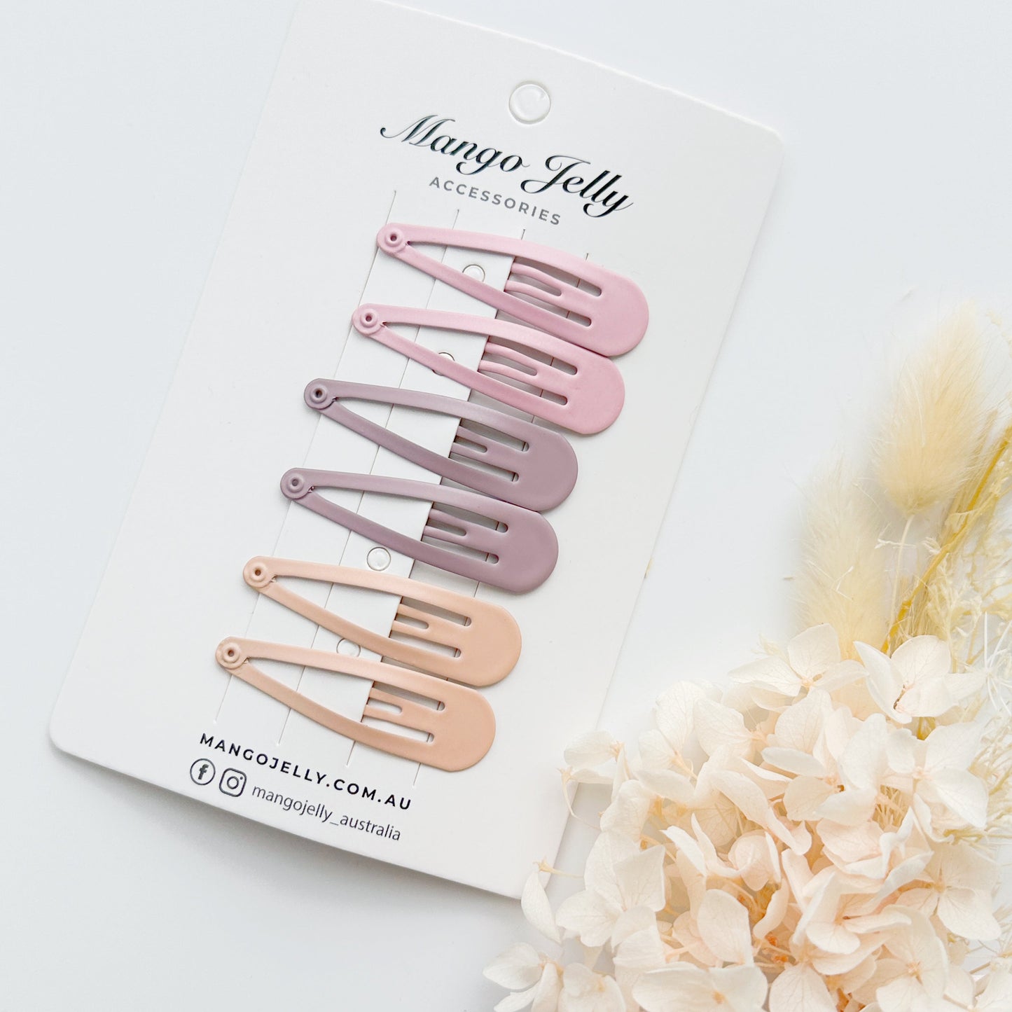 Essential Snap Hair clips - Dusty Pink - 12 Pieces - Image 3