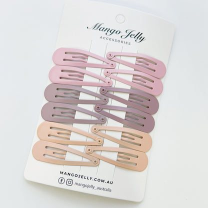 Essential Snap Hair clips - Dusty Pink - 12 Pieces - Image 4