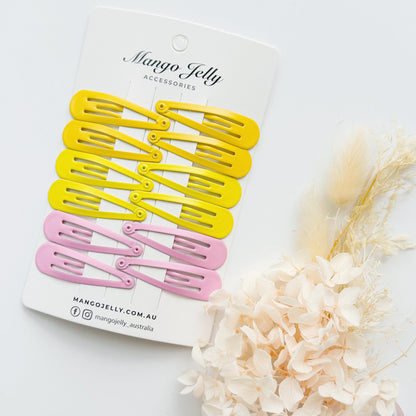 Essential Snap Hair clips - Lemon - 12 Pieces - Image 2