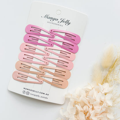 Essential Snap Hair clips - Pink - 6 Pieces - Image 2