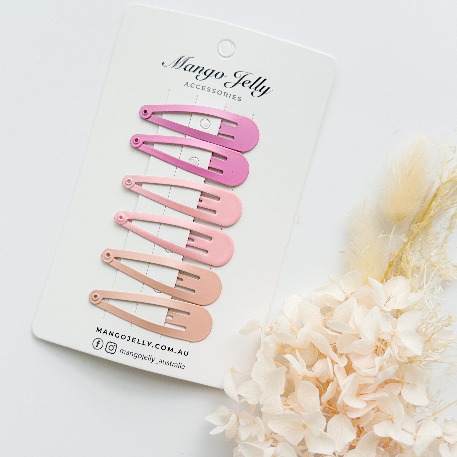 Essential Snap Hair clips - Pink - 6 Pieces - Image 3