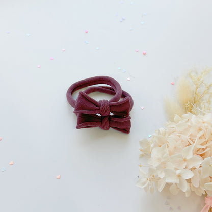 Handmade Simple Bow metal free hair ties - Violet - 1 Pairs - Royal Blue - Image 4