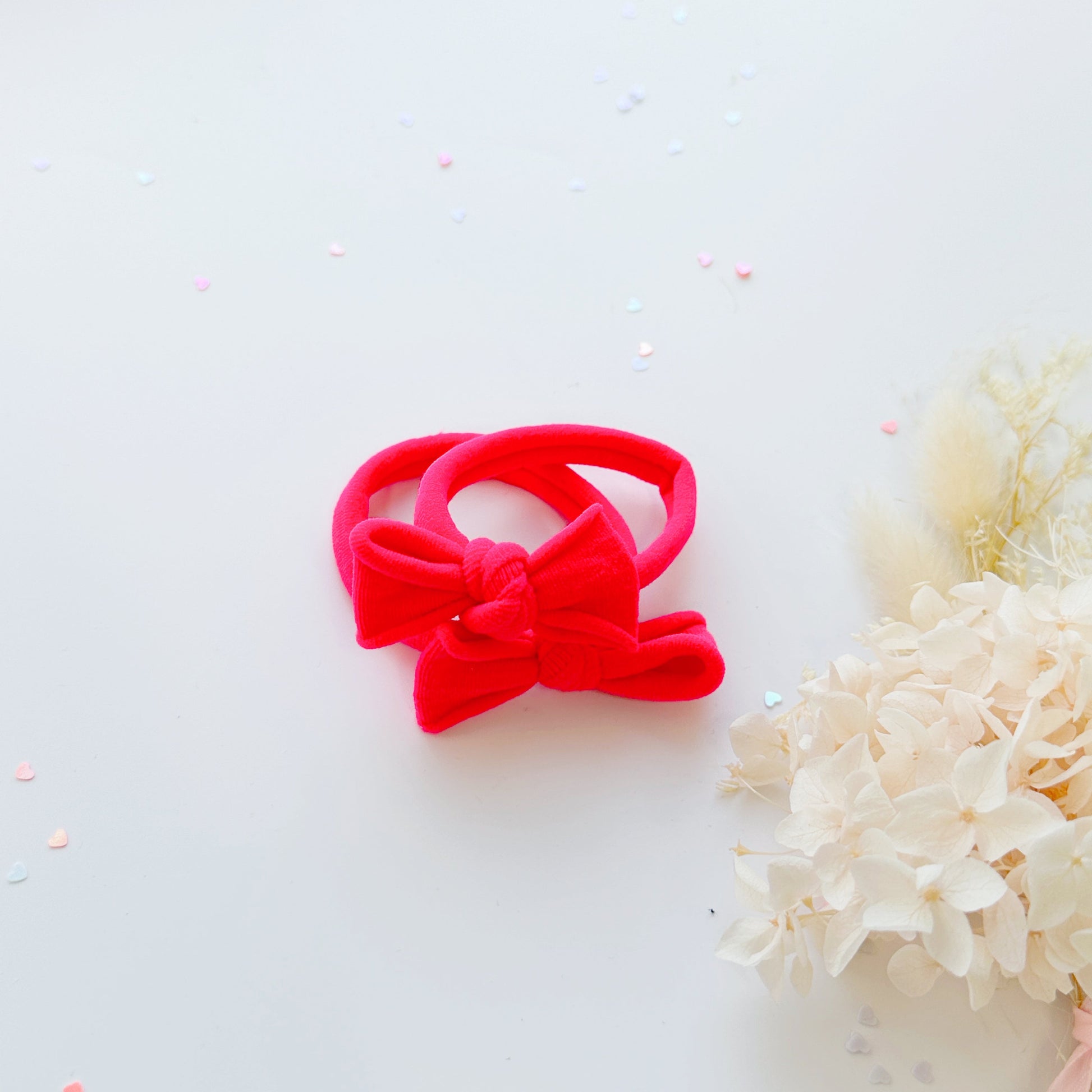 Handmade Simple Bow metal free hair ties -Sky - 3 Pairs Sky - Image 7
