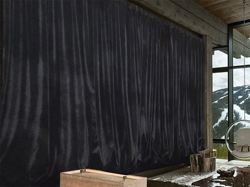 Large Thick Faux Mink Velvet Curtains Blockout 550x 230cm+Hook Pinch Pleat Black