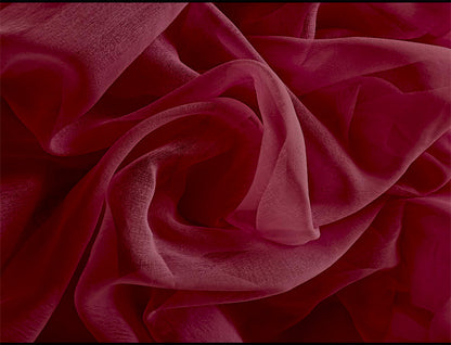 2 Long Drop Sheer Voile Curtains 590cm wide 270cm Drop Pinch Pleat + Hooks Wine - Image 3