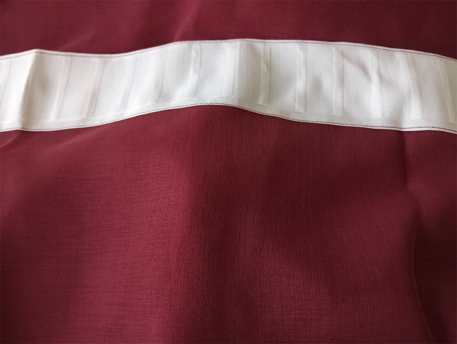 2 Long Drop Sheer Voile Curtains 590cm wide 270cm Drop Pinch Pleat + Hooks Wine - Image 5