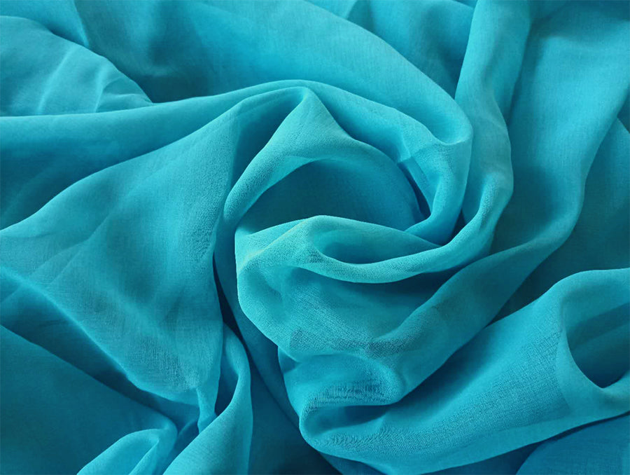 2 Long drop Sheer Voile Curtains 590cm x 270cm Drop+Hooks Pinch Pleat Lake Blue - Image 3