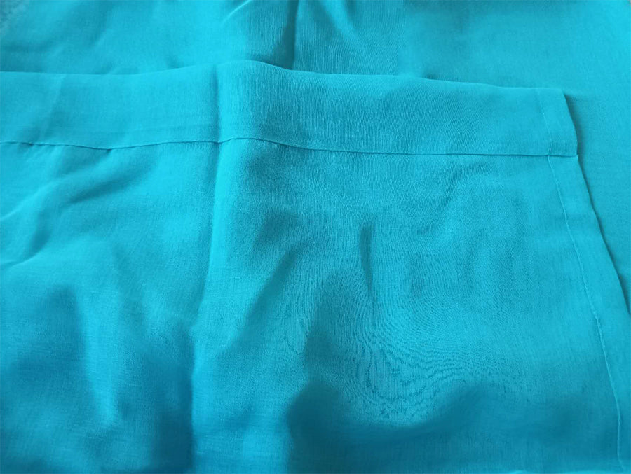 2 Long drop Sheer Voile Curtains 590cm x 270cm Drop+Hooks Pinch Pleat Lake Blue - Image 4