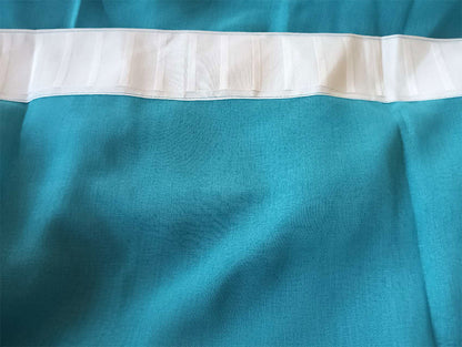 2 Long drop Sheer Voile Curtains 590cm x 270cm Drop+Hooks Pinch Pleat Lake Blue - Image 5