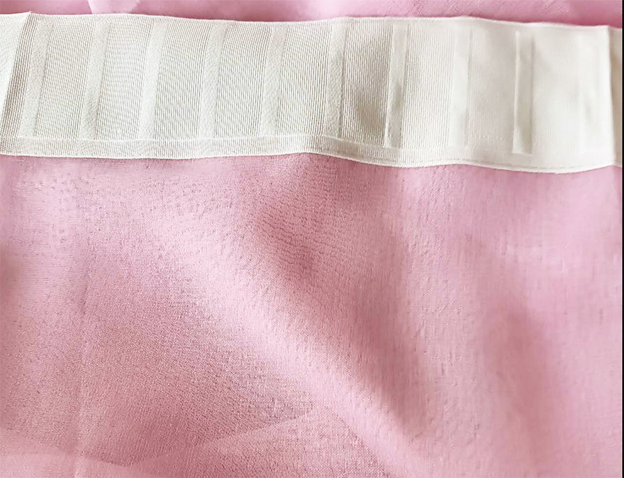 2 Long drop Sheer Voile Curtains 590cm wide 270cm Drop Pinch Pleat+30 Hook, Pink - Image 5