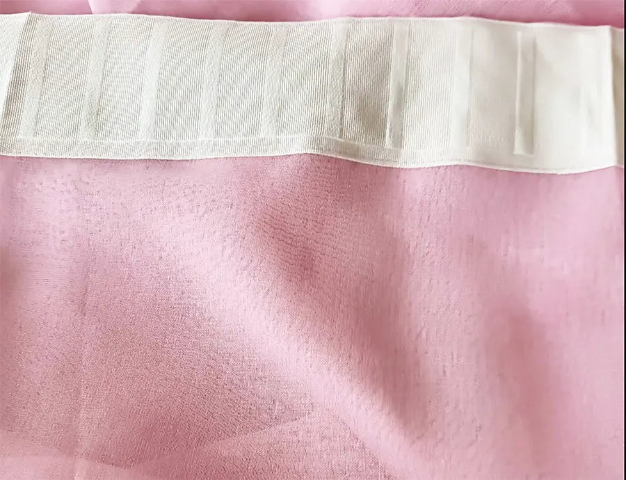 2 Long drop Sheer Voile Curtains 590cm wide 270cm Drop Pinch Pleat+30 Hook, Pink - Image 5