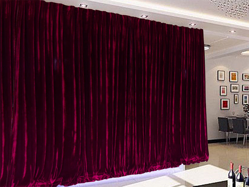 Large Thick Velvet Curtains 590x230cm with full liner 30 hooks Burgundy New - Image 2