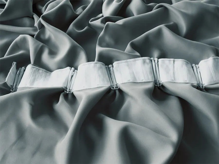 Blockout Curtains 260x160cm PINCH PLEAT+ Hooks High Level Fabric Grey Blue - Image 5