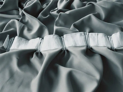 Blockout Curtains 260x160cm PINCH PLEAT+ Hooks High Level Fabric Grey Blue - Image 5