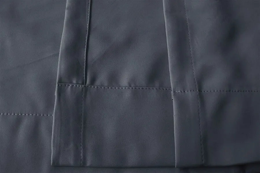 Blockout Curtain 270x230cm PINCH PLEAT+ Hooks High Level Fabric Grey Blue - Image 5