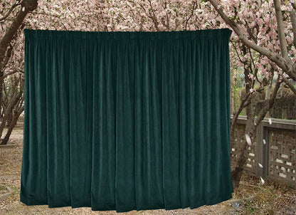 Large Thick Faux Mink Velvet Curtains 540x 230cm+30 Hooks Pinch Pleat, Green,New - Image 2