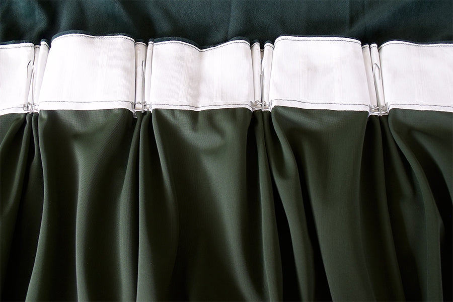 Large Thick Faux Mink Velvet Curtains 540x 230cm+30 Hooks Pinch Pleat, Green,New - Image 7