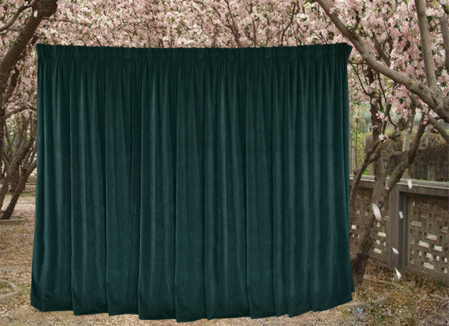 Large Thick Faux Mink Velvet Curtains 270x 230cm+15 Hooks Pinch Pleat, Green,New - Image 2