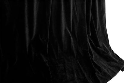 Large Thick Faux Mink Velvet Curtains Blockout 550x 230cm+Hook Pinch Pleat Black - Image 4
