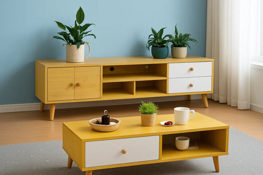 NNECN Modern Living Room TV Stand Table Set - Image 4