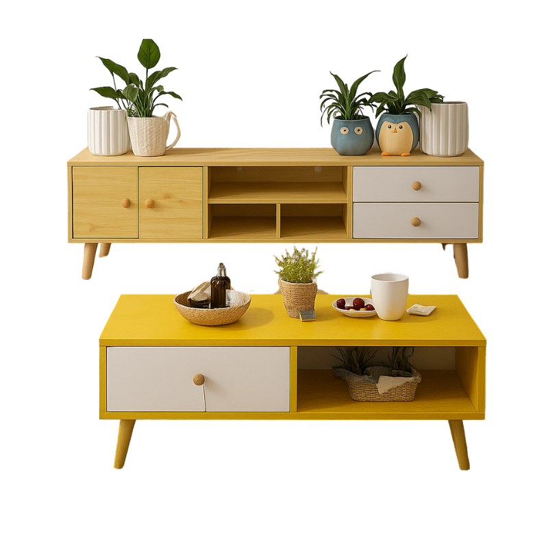 NNECN Modern Living Room TV Stand Table Set - Image 6