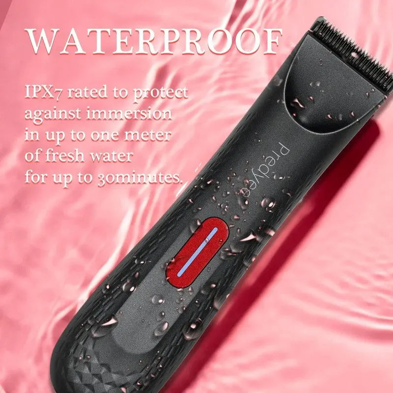 Womens Waterproof Intimate Hair Trimmer Body Groomer Red - Image 2