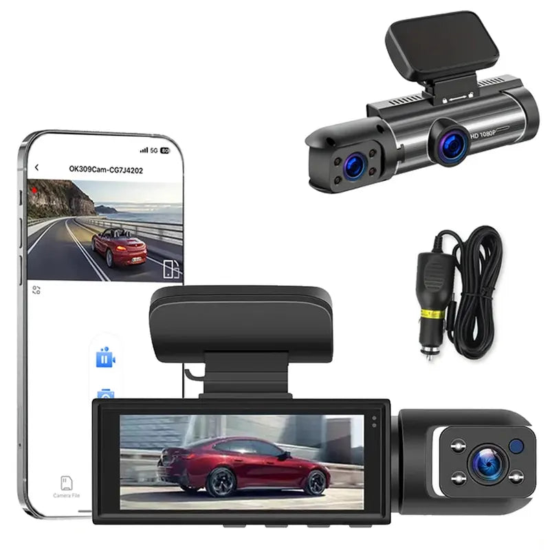 1080P WiFi Dual Lens Dash Cam Front Rear Car DVR - Image 2