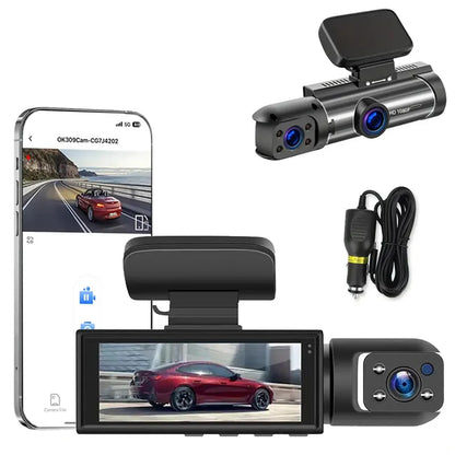 1080P WiFi Dual Lens Dash Cam Front Rear Car DVR - Image 2
