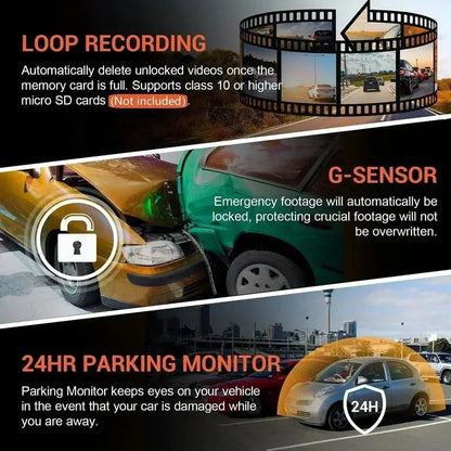 1080P WiFi Dual Lens Dash Cam Front Rear Car DVR - Image 5
