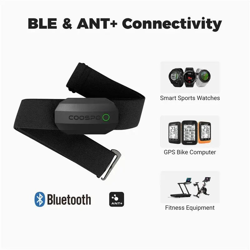 Dual Mode Heart Rate Sensor  ANT+ And Bluetooth Chest Strap Black - Image 2