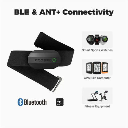 Dual Mode Heart Rate Sensor  ANT+ And Bluetooth Chest Strap Black - Image 2