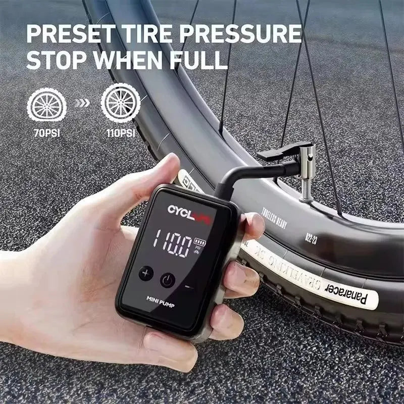 Mini Electric Bicycle Air Pump 150PSI Portable Inflator - Image 2