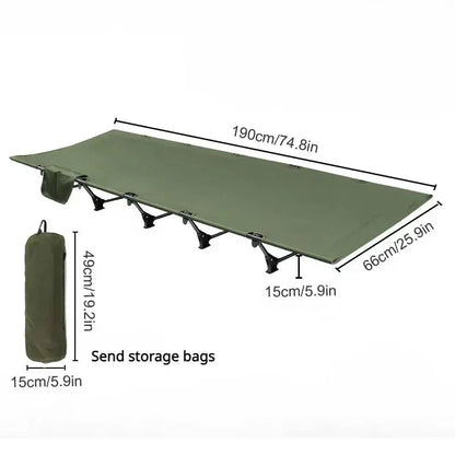 Portable Camping Cot Compact Folding Bed Green - Image 2