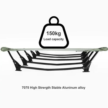 Portable Camping Cot Compact Folding Bed Green - Image 3