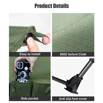 Portable Camping Cot Compact Folding Bed Green - Image 4