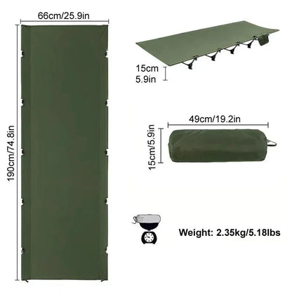 Portable Camping Cot Compact Folding Bed Green - Image 6