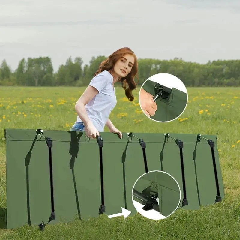 Portable Camping Cot Compact Folding Bed Green - Image 7