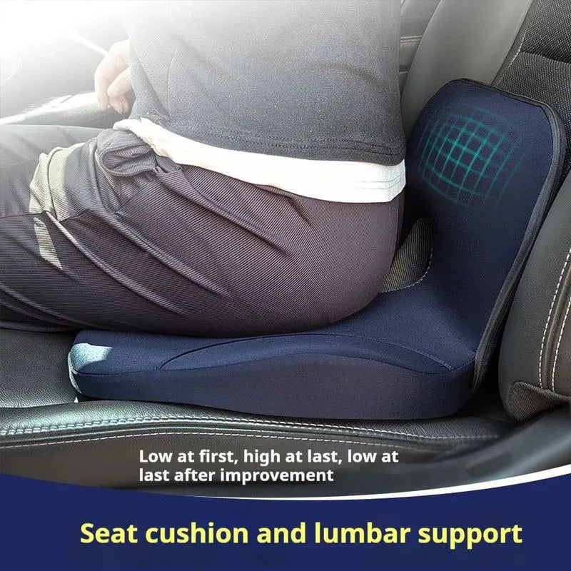 L-Shaped Memory Foam Seat Cushion Ergonomic Hip Lumbar Support - Image 3