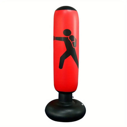 1Pc Inflatable Fitness Boxing Bag Stand - Durable Martial Arts Training Aid(Red) - Image 3
