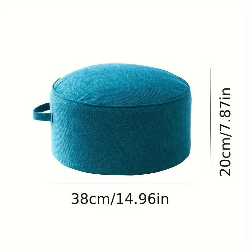 Thicken Linen Round Pouf Ottoman - Image 2