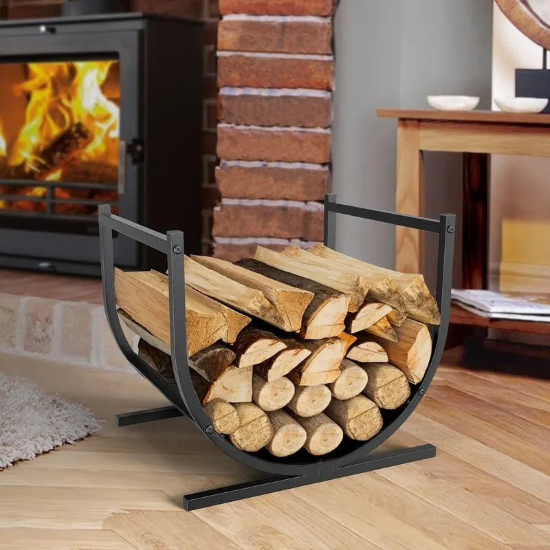 U-Shaped Metal Firewood Rack Stand - Image 4