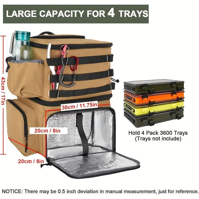 Fishing Tackle Backpack with Rod Holders & Cooler - Image 4