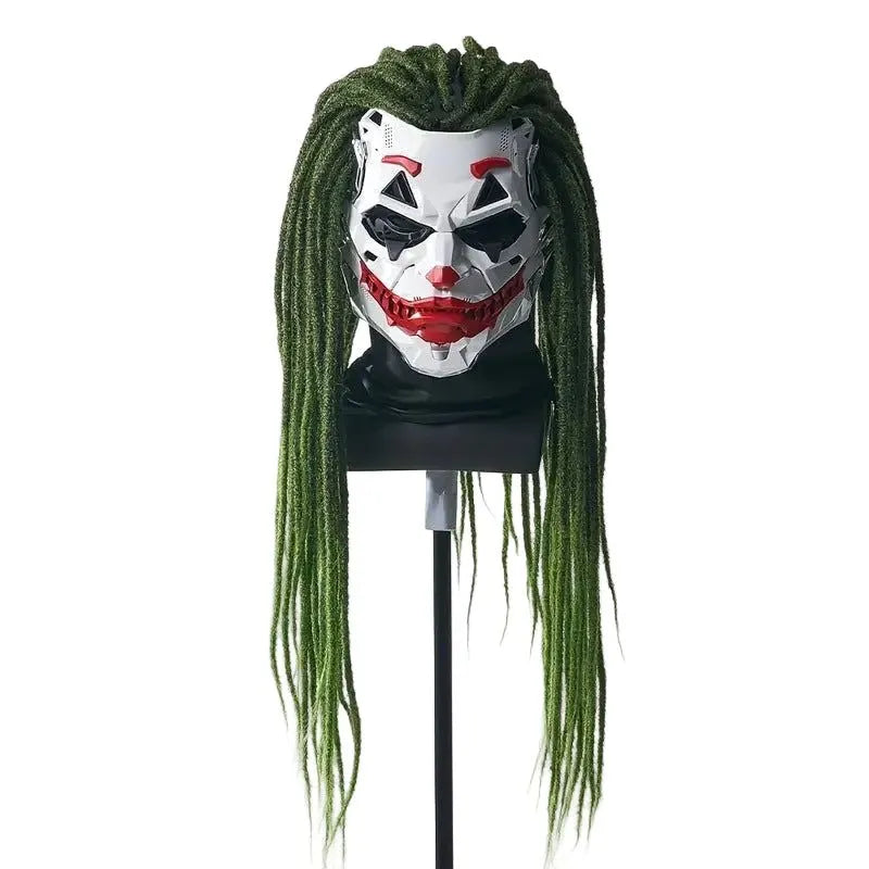 Joker Clown Costume Mask with Braids - Image 2