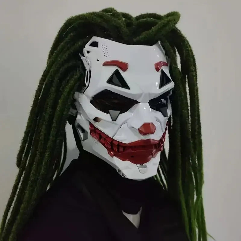 Joker Clown Costume Mask with Braids - Image 3