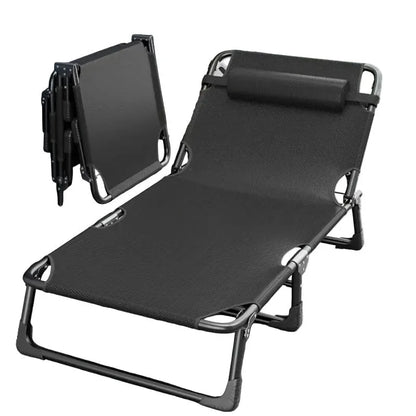 Foldable Oxford Cloth Sun Lounger with Headrest