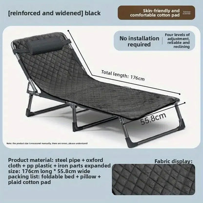 Foldable Oxford Cloth Sun Lounger with Headrest - Image 4