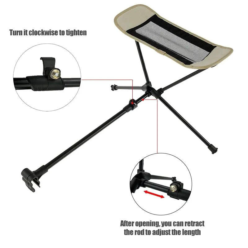 Portable Folding Chair Footrest Khaki - Image 5