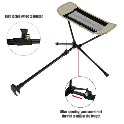 Portable Folding Chair Footrest Khaki - Image 5